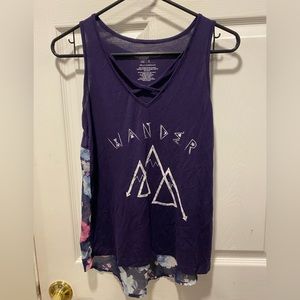 Navy printed tank top